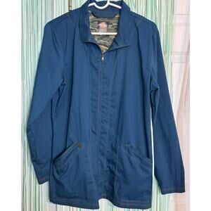 Dickies Carolina Blue Scrub Jacket, Zip Closure, Pockets, CAR, Style DK302, L